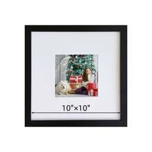 1pc 10"X10" Classic Fashion Square Picture Frame, Black/White Frame, Displays 5"X5" Photo With Mat Or 10"X10" Photo Without Mat, Suitable For Displaying Christmas Cards, Handcrafts, Family Photos, Can Be Displayed On Desk Or Hung On Wall (Photo For Reference Only, No Photo Paper Included)