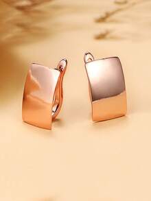 Pendientes cuadrados elegantes y sencillos de clip para mujeres, pendientes sin perforación de moda, versátiles para uso diario y como regalo, perfectos para el Día de San Valentín y todas las ocasiones - cuadrado - Ver 1