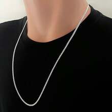 Men's Thin Silver Grumet Chain 2.5mm Double Link 925 Silver Plated - Silver - View 4