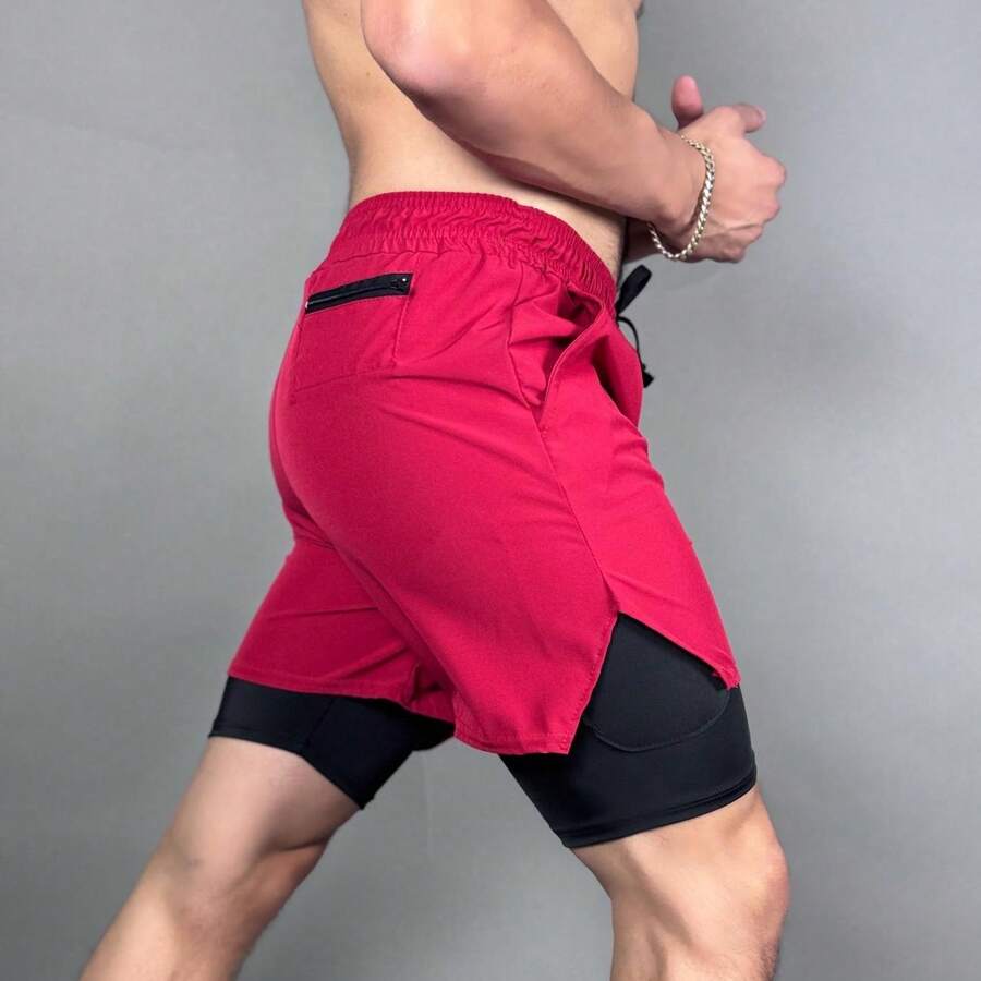Men Shorts - Red - View 1