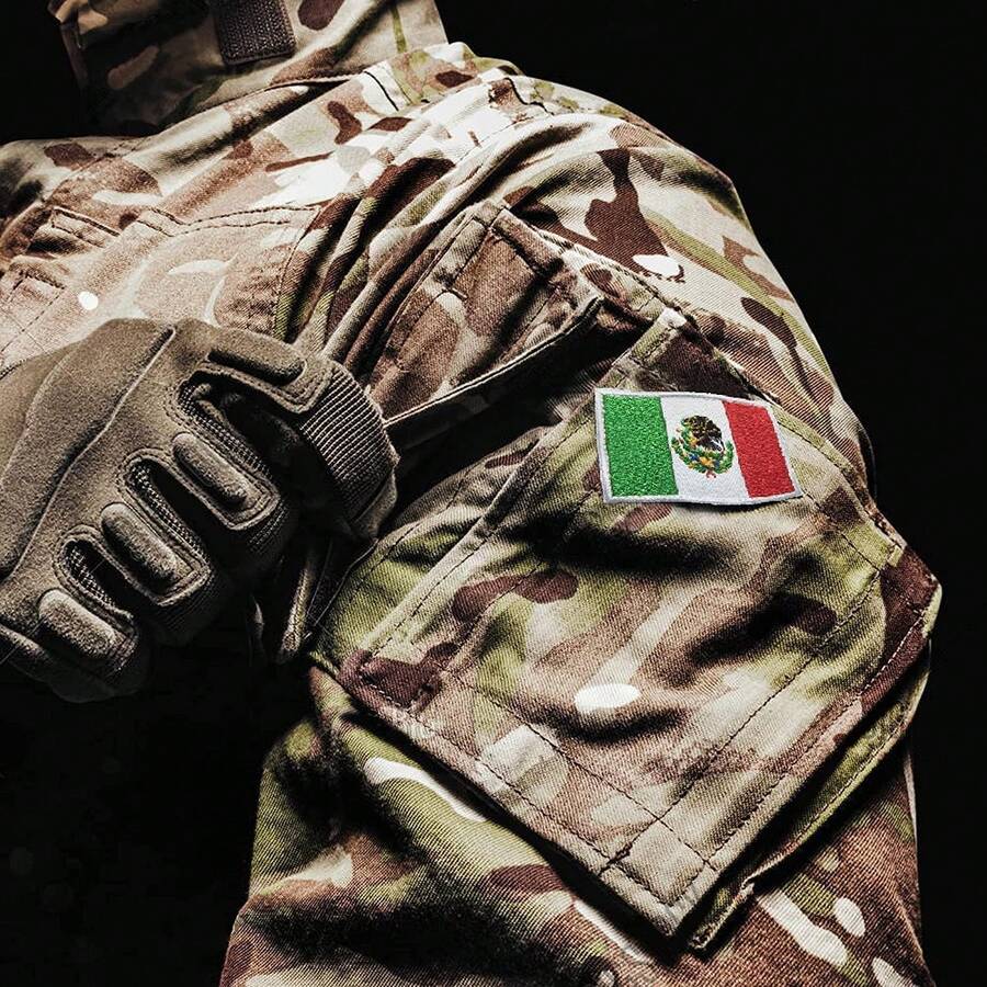 2 Parches De Bandera Deéxico Bordadosácticos Militares Con Gancho Y Bucle, Parche Para Planchar, Parche Colorido De La Bandera Para Sombrero, Mochila, Chaquetas, Pantalones, Vaqueros, Suministros - México - Ver 1