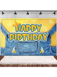 Minions 1pc Minions Medium Size Thickened Polyester Material Fun Cartoon Minions Pattern European And American Style Banner Shape HD Printing Shooting Screen Party Background Cloth Suitable For Birthdays, Festivals, Family Gatherings, Campus Decoration, Photo Check-In Decoration Background Cloth Hot Selling