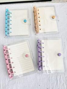 A7 minimalistischer transparenter Ringbuch-Notizbücher & Planer, monatliche Gitter-/Linien-/Blanko-Ringbuch-Tagebücher & -Einbände, Notizbuch-Hüllen, nachfüllbare Ringbuch-Aufbewahrung, A7 Ringbuch-Tagebuch-Handbücher, PVC-Ringbuch-Hüllen