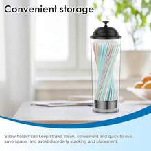 ZFLYCANP Dispensador de pajitas de plástico paquete de 2 resistente y organizado dispensador de pajitas - No - Ver 4