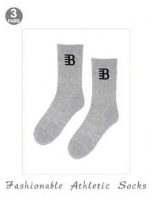1/3//5pairs Of Sports Simple Style Mid-Calf Socks - Multicolor - View 11