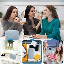 1 pieza Organizador de papelería de gran capacidad estilo coreano, bolsa de cosméticos de pana, neceser de maquillaje para damas, hecho de material de pana suave, textura cómoda, diseño de moda, amplio para contener diversos artículos de papelería y cosméticos