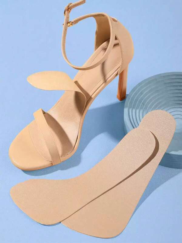 1 par de plantillas para sandalias de mujer, ultra delgadas, antideslizantes y absorben el sudor, con fuerte adherencia para evitar que el pie se deslice hacia adelante, mejorando la comodidad al caminar, plantillas de 3/4