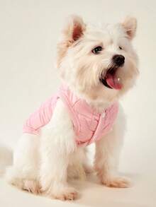 PETSIN Ropa sencilla para mascotas, abrigos para perros y gatos para Teddy y razas pequeñas, otoño/invierno - Rosa - Ver 6