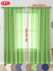 1件纯色薄纱窗帘，现代风格，轻盈透气，保护隐私，适用于卧室、书房、客厅、阳台等场所。100%涤纶薄纱面料，透明轻薄，适用于客厅、阳台及其他窗户装饰，提升房间格调。 - 彩色 - 查看 45