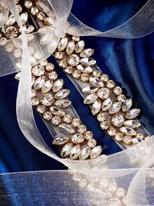 1件镶钻奢华婚纱腰带，手工女士时尚腰带，情人节配饰