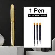 1 unidade de caneta esferográfica de metal com gravação galvanizada exclusiva - experiência de escrita suave para negócios/trabalho, excelente presente empresarial para profissionais/homens/mulheres, ideal para reuniões de escritório/presentes corporativos | Caneta de presente de metal premium