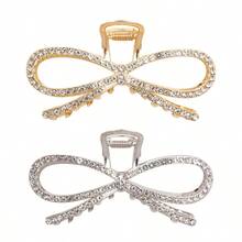 1pc Fashionable Extra Large Rhinestone Bow Hair Claw Clip, Suitable For Wearing, Can Be Given As A Gift Elegant Hair Accessories Elegant Hair Clips Winter Hair Clutch