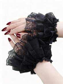 Christmas New Lace Chiffon Floral Cuff Sleeve Cuffs Versatile Hollow Crochet Arm Sleeves