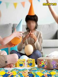 Minions Minions 8/16/24 Pcs Minions Theme Puzzle Stickers Suitable For Birthday Decorations, Cute Big Eyes, Creative Face-Changing Mobile Phone Luggage Stickers DIY Stickers, Suitable For Birthday Parties, Halloween, Christmas, Weddings, Theme Decoration Stickers