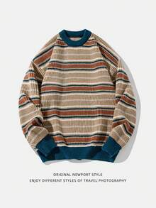 Men Sweaters - Khaki Strips - View 9