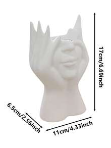 Vase en céramique blanche, vase buste de forme féminine mi-corps. Style boho minimaliste, décoratif, moderne et nordique. Vase à fleurs pour la décoration de la maison, du salon, du bureau et des étagères de livres