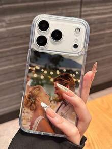 1pc Customized Photo Printed Phone Case, Thick Shockproof Transparent Shell With Precise Camera Hole, Compatible With IPhone 7/8/XR/11/12/13/14/15/16/17 Pro Max, Suitable As Personalized Gifts For Christmas, Halloween, Anniversary, Birthday, Graduation, Wedding, Prom, Couples, Mother's Day, Father's Day, Pets - 彩色 - 查看 4