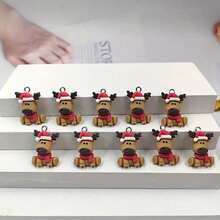 3/5/10/20pcs Christmas Deer Shaped Pendants - Resin Animal Charms, Suitable For DIY Jewelry Making, Perfect For Earrings, Keychains And Bracelets
