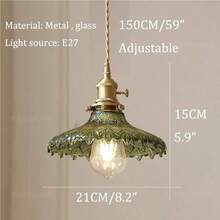 Nordic Gold Floral Glass Pendant Large Vintage Decorational Hanging Lamp Modern Green Flower Indoor Chandelier E2627 Base Dining Room Table Bedroom FarmhouseCircular - Circular - Ver 8