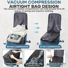 真空压缩背包 - 耐用尼龙，多口袋存储，适合旅行、徒步旅行、露营和商务旅行，节省空间的设计，内置泵，旅行必需品整理器，紧凑的旅行装备，耐用的拉链封口，旅行背包旅行包行李包商务度假大容量便携式多功能旅行行李袋男女通用周末包 - 彩色 - 查看 10
