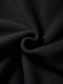 1pc Men's Thick Hoodie Sweatshirt For Autumn/Winter, Casual Sports Outdoor Pullover Hooded Sweatshirt, Loose Fit, Suitable For Home & Outdoor Activities, Can Be Couples Gift, 100% Polyester Material, With Drawstring Hood, Multiple Colors Available, Long Sleeve Top - Black - View 6