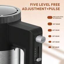 SOKANY 02041 三合一多功能手持搅拌机，650W 大功率纯铜电机，5档速度调节 + 点动功能，一键快速拆卸（3秒快速取下），3D立体散热，防止过热，垂直收纳节省空间，适用于揉面、打发、混合，是家庭和商业烘焙的理想之选。 - 查看 6