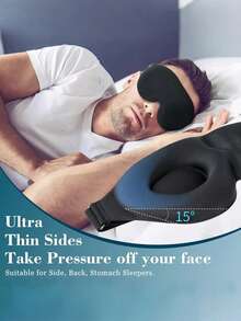 2pcs Side Sleeping Eye Mask, Fully Blackout 3D Sleep Eye Mask, Soft Breathable Unisex Eye Mask, Relaxing Zero Pressure Night Eye Mask, Gift For Partner, Parents, Friends - Multicolor - View 4