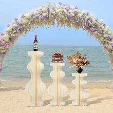 SimbkIuils 3PCS Cylinder Pedestal Stands For Party, Foldable Display Paper Round Cylinder Columns, Cardboard Display Paper Columns For Wedding, Birthday, Party, Backdrop, Christmas - Rượu sâm banh - Xem 5