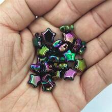 20Pcs/Bag Little Stars Shaped Loose Beads Necklace Key Chain Making DIY Jewelry Beaded Materials - 黑色 - 查看 6