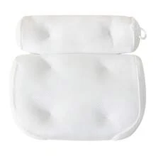 Bath Tub Pillow, Supports Neck, Head And Back, With Anti-Slip Suction Cups And Breathable Mesh Fabric - White - View 9