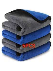 4 件装超柔软超细纤维绒面汽车清洁毛巾 - 超强吸水、超厚、无纺布抛光、清洗和干燥布 - 彩色 - 查看 27