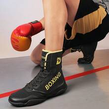 Men's Indoor Boxing Training Shoes, Rubber Sole Competition Wrestling Shoes