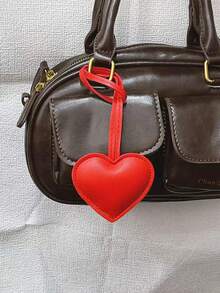 Double-Sided Leather Heart-Shaped Bag Charm/Pendant Car Accessories For Woman Gifts For Women