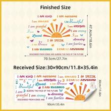 1Pc ​Sun And Clouds Growth Chart Wall Decal, Kids Height Measurement Sticker With Inspirational Quotes, Rainbow Nursery Wall Art Decor For Boys And Girls Room, Peel And Stick Removable Wall Paper​ - Multicolor - View 12