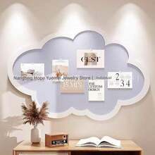 1 Peça Adesivo de Parede de Nuvem de Feltro Autoadesivo 16"X24", Bottom Criativo de Parede para Fotos e Quadro de Recados, Exposição de Fotos, Adequado para Decoração Doméstica, Estudo, Sala de Estar e Quadro de Recados para Dormitório.