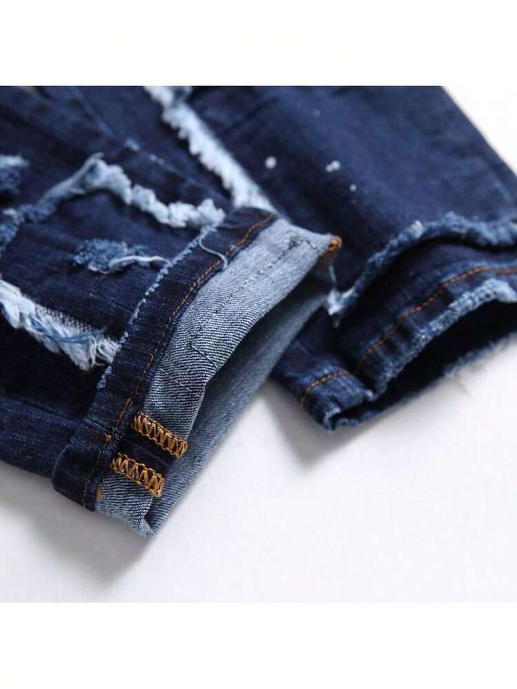 Men Jeans - Màu xanh hải quân - Xem 6