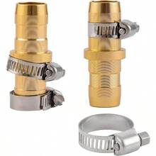 4 Set Garden Hose Repair Connector With Clamps Fit For 3/4" Or 5/8" Garden Hose Fitting 5/8" Barb X 3/4" GHT Garden Hose Adapter/Fittings Water Hose Repair Kit - 4 件套+適用於 3/4 英吋或 5/8 英吋軟管 - 查看 4