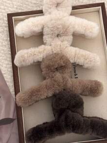 1pc Super Fairy Plush Hair Clip Girl Multi-Purpose Fluffy Hat With A Cute Hairstyle Accessory For A Look Fashion Claw Clips Fashion Hair Clutch Winter Hair Accessories