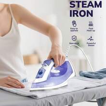 2000W High Power Steam Iron, Non-Stick Soleplate, High Pressure Strong Steam, Anti-Clogging Anti-Scaling, Handheld Household Multi-Function Spray, Adjustable Thermostat, Low-Temp Anti-Leakage
