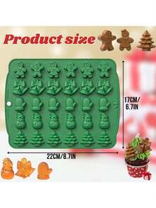 1 pacote com 30 moldes de silicone para Natal, molde de doces em formato de boneco de gengibre, ferramenta para assar bolos para festa de Natal, chocolate de Natal faça você mesmo, doces, gelatina (cor e estilo aleatórios)