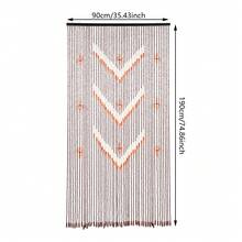YUNRUX Bamboo Wood Bead Curtain, Bamboo And Wood Doorway Curtain, Door Curtain - Coffee Brown - View 2