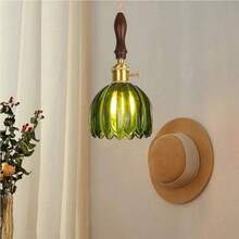 Glass Pendant E26E27 Nordic Modern Rustic Wood Farmhouse Vintage Chandelier Hanging Lamp Kitchen Island Living Dining Room TableStyle1 - Estilo1 - Ver 2