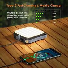 Linterna de Camping Recargable Solar de 4 Colores(3500-6500K) & 3 Brillantes(45-1000LM) Lámparas de Mano Súper Brillante Portátil Impermeable con Cable USB para Acampar, Caminar Pesca Emergencia y Más - 1 - Ver 4