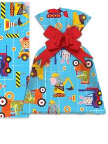50 Metallic Gift Bags 25x35cm For Children - Construcción para bebés - Ver 3