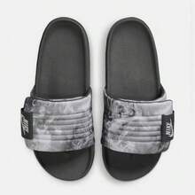 Nike 男鞋新款一字拖沙灘耐磨魔鬼氈休閒運動拖鞋 - 黑灰色 - 查看 2