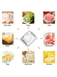 1 件套二合一鸡蛋切片机和鸡蛋切割器套装，手动不锈钢丝鸡蛋切割器，带坚固塑料底座，用于切鸡蛋的厨房工具，易于清洁，节省时间，适用于厨房、食物准备，是送给家庭厨师、家庭主妇、厨师、生日、母亲节、圣诞节、美食爱好者的完美礼物