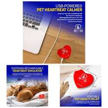 Simulador de latido cardaco recargable con para aliviar la ansiedad de mascotas y ayuda calmante para tu gato, gatito, perro y cachorro - Rojo - Ver 1