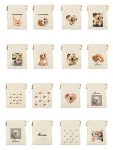 1 pezzo Borsa da toilette personalizzabile in tela, borsetta per il trucco, stile casual in poliestere, organizer per il trucco con zip leggero, lavabile a mano, borsa per il trucco personalizzata, regalo per addio al nubilato, regalo per damigelle, regalo di matrimonio, borsa da viaggio per articoli da toeletta, borsa cosmetica, regalo di compleanno per lei