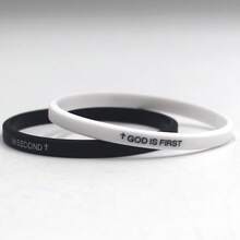 Thin GOD IS FIRST Letter Sports Rubber Bracelet Fashion Versatile Color-Filled Couple Style Wristband - 2 bộ - Xem 8
