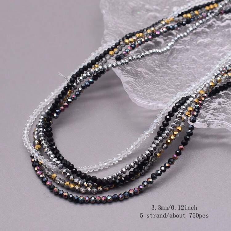 4mm Coating Color 6 Strands/Bag Approx 720pcs Beads Rondelle Crystal Glass Beads  Faceted Loose Spacer Beads  For Jewelry Making DIY Accessories Bracelets Necklace Made Clothing Accessories - Glass Beads - View 43